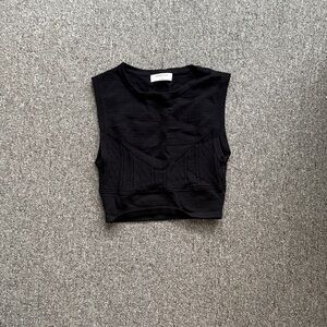 Babaton Textured Black Knit Top